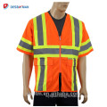 2018 New ANSI Class 3 100% Polyester Hi Vis Yellow Construction Worker Uniform Reflective Stripe Safety Vest With Pockets